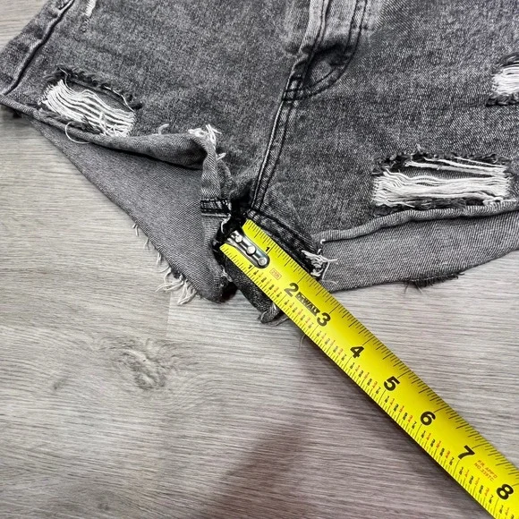 Wild Fable Distressed Denim‎ Shorts High Rise Cutoff Black Wash Size 0 - Picture 8 of 12